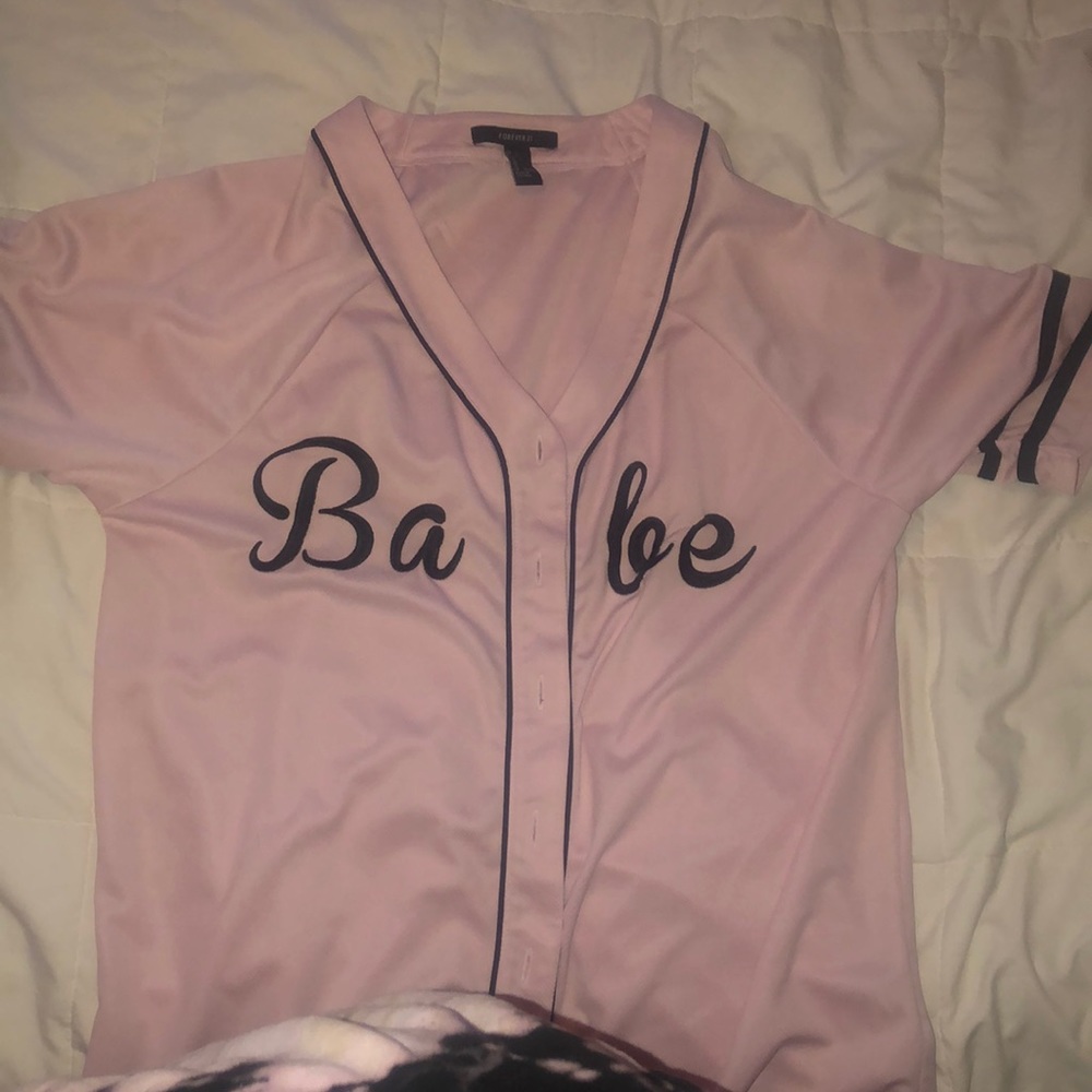 Baby pink baseball jersey